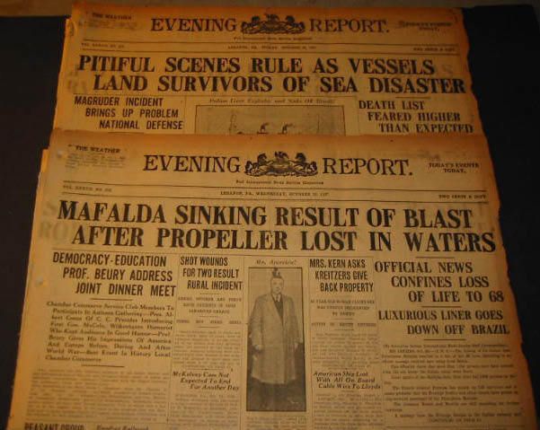     Principessa MAFALDA   Italian Steamship Disaster / Sinking  