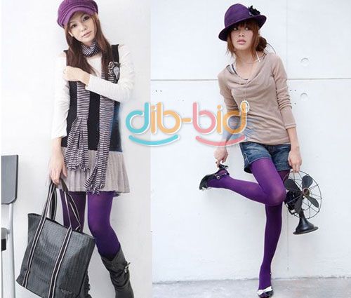 Women Fashion Style Velvet Opaque Pantyhose Color Stockings Tights 80D 