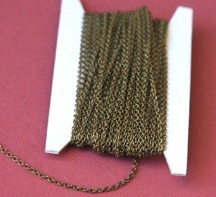 Wholesale 100ft spool Antiqued Brass Round Cable Chain  
