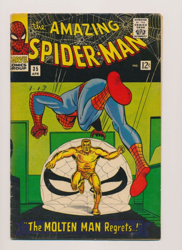   #35 VG, Molten Man, Stan Lee, Steve Ditko Marvel Comics 1966  