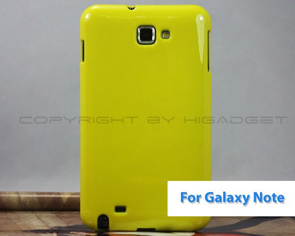 For Samsung Galaxy Note/i9220/GT N7000 Yellow TPU Glossy Back Cover 