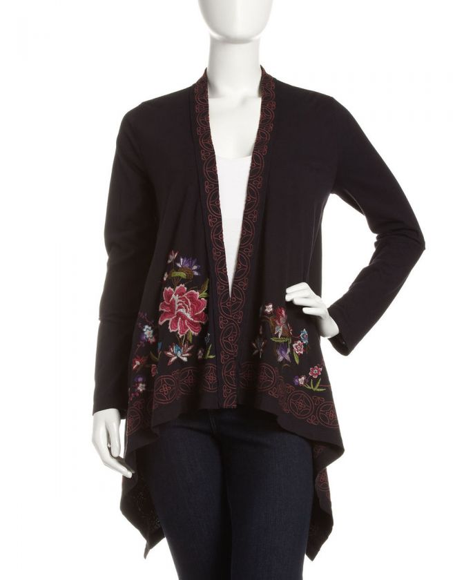 JWLA Embroidered Draped Cardigan  