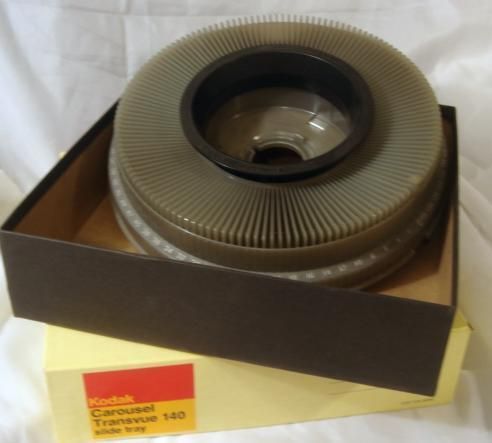 Kodak Carousel Transvue 140 Slide Round Tray & Box  