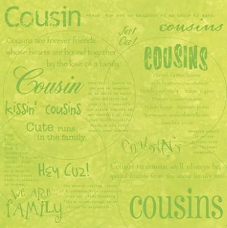 COUSIN Paper 12x12 Scrapbooking Family Kids Cousins  