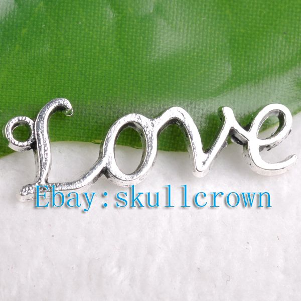 FREE SHIP 100pcs Tibetan Silver Love Charms 30mm LP5112  