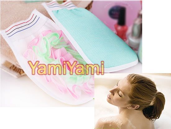 Cloth Mitt Exfoliating Massager Shower Bath Soap Foam Wash Body Scrub 