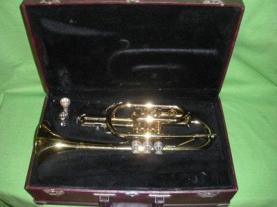  Collegiate Cornet C602 w/ Case & 2 Mouthpieces Very Good Made in USA 