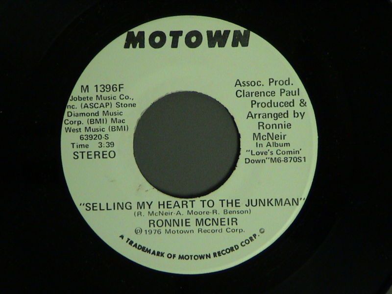 northern soul RONNIE McNEIR Selling My Heart To The DJ  