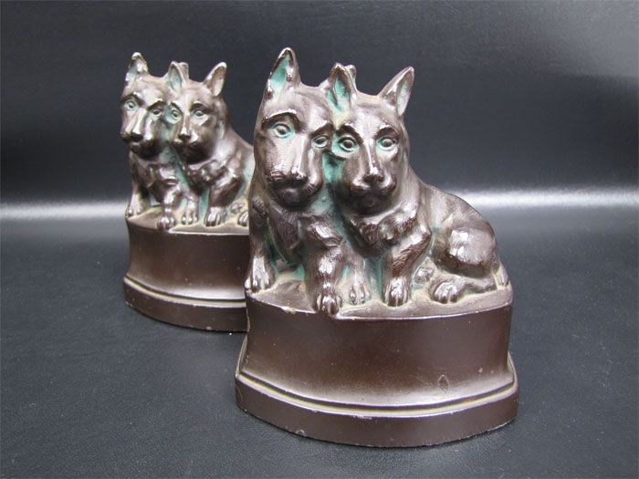 Vintage NuArt Metal Creations Scottie Dog Bookends  