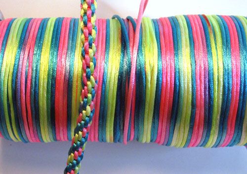 50 Ft NEON BLEND SATIN CORD RatTail 2mm~ Multi Bright  