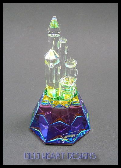 VERY COLORFUL CASTLE MADE FROM SWAROVSKI CRYSTAL RETIRED  