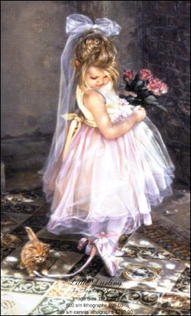 Little Darling by Sandra Kuck Little Girl Kitty Cat  