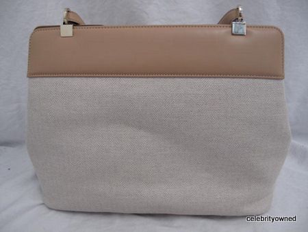 NEW Bvlgari Isabella Rossellini LARGE Beige Canvas Bag  