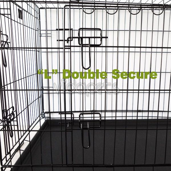 48 3 Door Black Folding Dog Crate Cage Kennel Three 2  