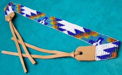 NATIVE BEADED HEADBAND HATBAND RETRO HIPPIE FESTIVAL  