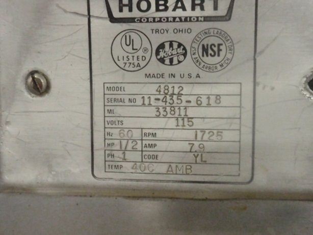 Hobart 4812 #12 Countertop Meat Grinder Chopper  