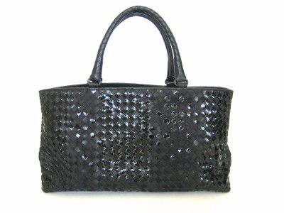 Bottega Veneta Black Weave Intrecciato Rugiada Large Tote Handbag 