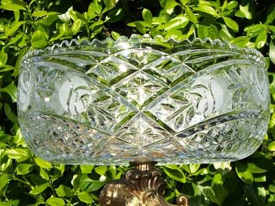 Shabby Compote~Glass Crystal Cherub Marble Base  