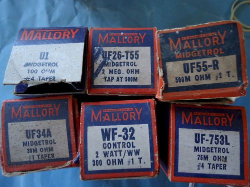 VINTAGE MALLORY POTs POTENTIOMETERS New Old Stock  