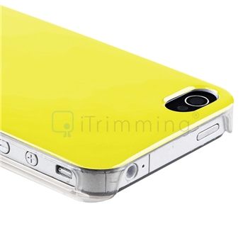 Accessory For Verizon iPhone 4 4S 4G 4GS Yellow+Blue Hard Shiny Skin 