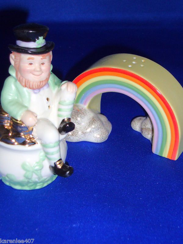 IRISH LUCK OF THE IRISH SALT & PEPPER SET BY LENOX NEW  