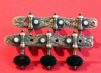 Classical Flamenco guitar Machine heads / Tuners DJ101Black Brass, New 