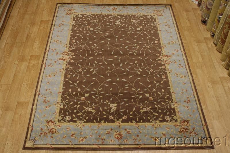   BROWN FLORAL 8X11 KASHAN PERSIAN ORIENTAL AREA RUG CARPET NEW  