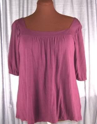 GAP Baby Doll TOP Short Sleeves Lightweight Black Cherry Dark Burgundy 