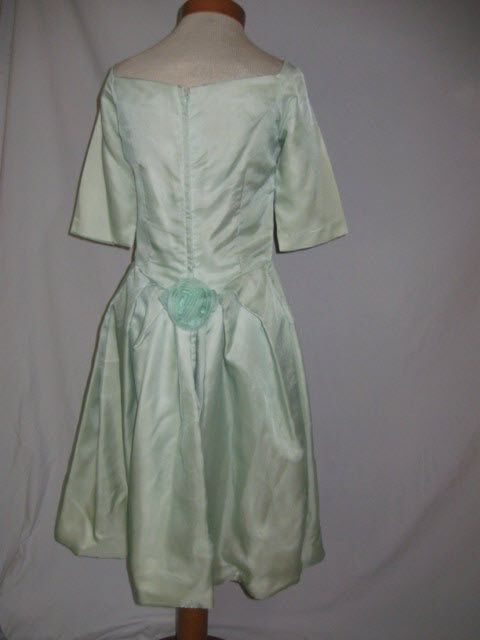 Harry Keiser 1960s Aqua Chiffon Dress w  27  