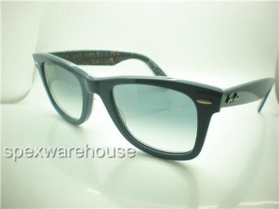 RAYBAN WAYFARER RB 2140 10923F TOP BLUE & TEXT LTD EDITION RARE PRINT 