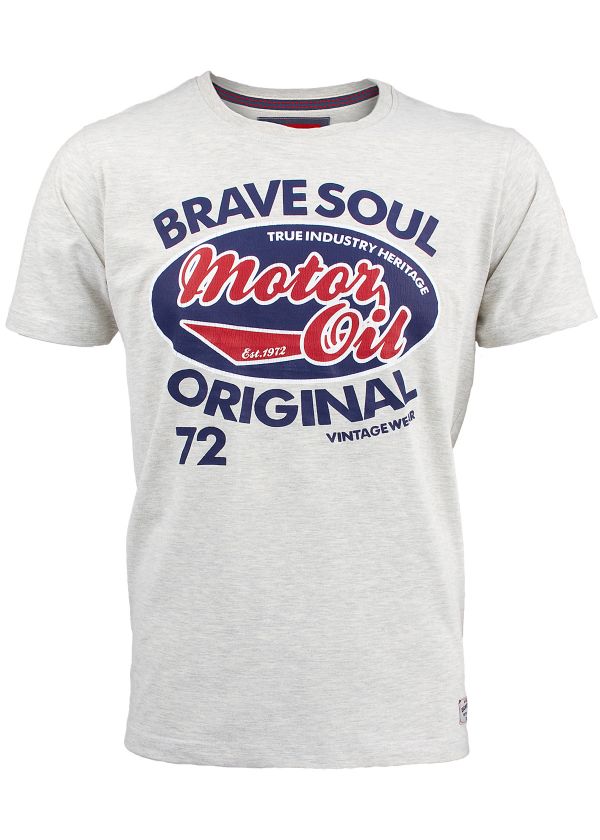 BRAVE SOUL T Shirt   Mens Stallion Tee In Ecru ** NOT SUPERDRY 