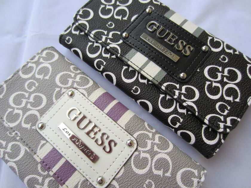 NWT GUESS EUNICE wallet purse clutch slim small BLACK or GREY  
