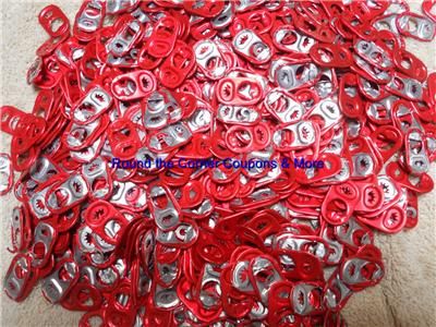 100 Red Colored Budweiser Aluminum Tabs Pop Tab Crown Lots Available 