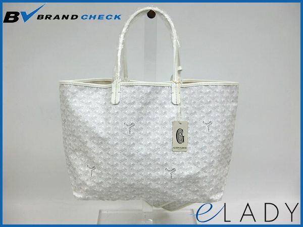 Auth GOYARD ST. LOUIS PM SHOULDER BAG COATING CANVAS WHITE(BF031414 