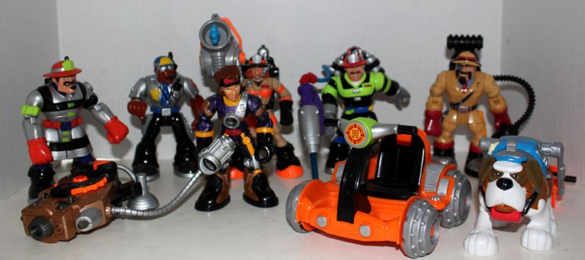 FISHER PRICE RESCUE HEROES LOT W/ACCESSORIES MATTEL LITTLE PEOPLE 