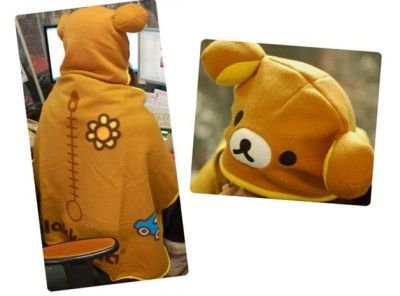 Rilakkuma San X Cute Hooded Shawl Cape Wrap Warm Cloak blanket 