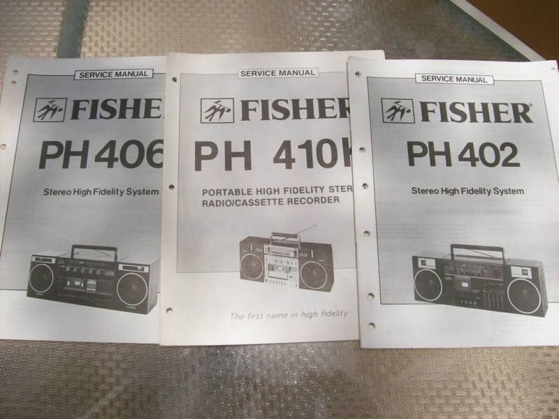 vintage FISHER BOOMBOX SERV MANUALS PH402,406,410 #98  