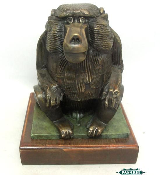 Eliezer Weishoff Bronze Monkey / Baboon Sculpture 1950s  