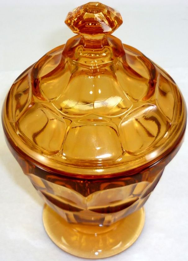 Vintage Westmoreland Glass Golden Sunset Ashburton Pattern Covered 