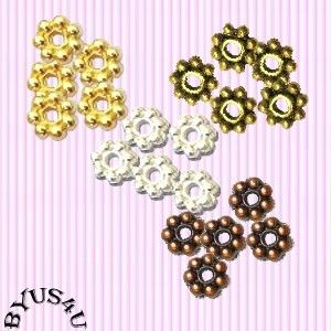 DAISY BALI RONDELLE METAL 5mm SPACER BEADS 100pc   