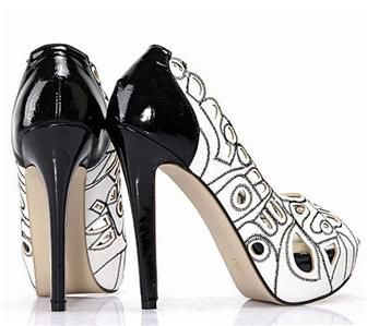 Unique cutout platform high heel open toe pumps sandals  