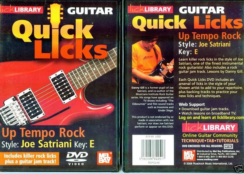 GUITAR LICK LIBRARY QUICK LICKS DVD   JOE SATRIANI  