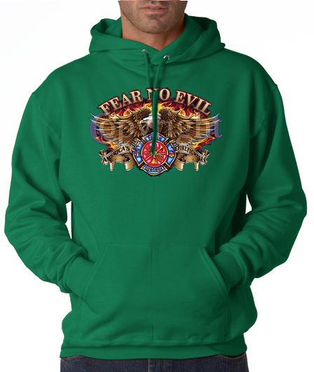 Firefighter Fear No Evil Fire 50/50 Pullover Hoodie  