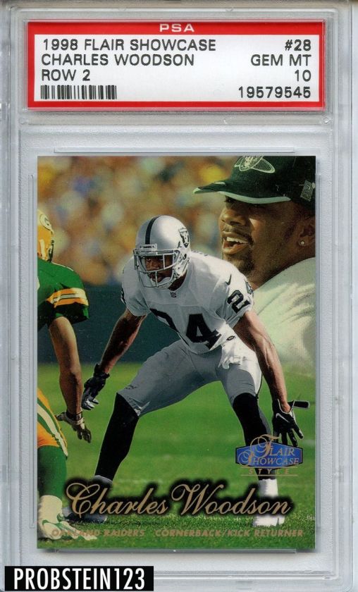 1998 Flair Showcase Row 2 #28 Charles Woodson Raiders Rookie RC PSA 10 