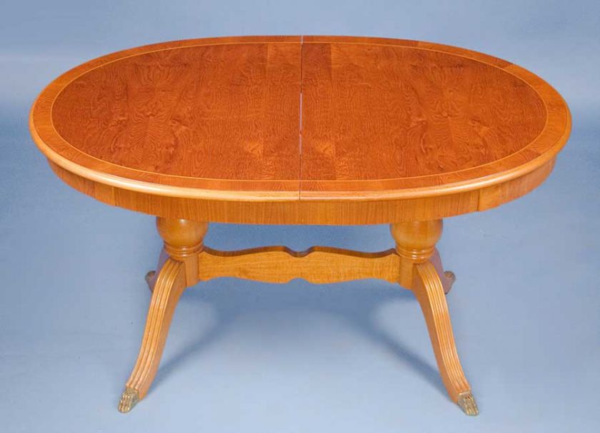 Antique Style Oval Extending Dining Table Regency Yew  