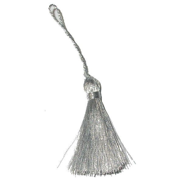 75 Long Decorative Tassels METALLIC SILVER  