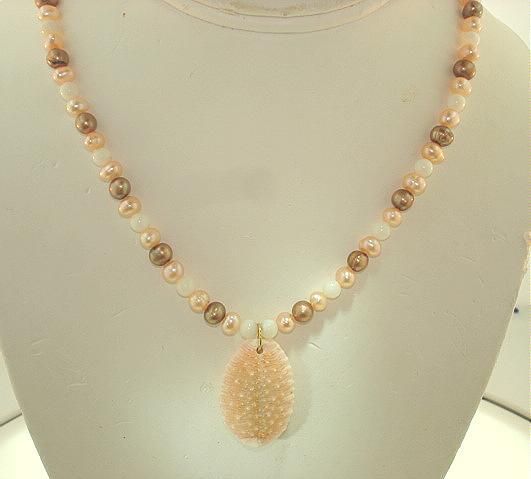 Genuine Hawaiian North Shore SeaShell & Gem Necklace #3  