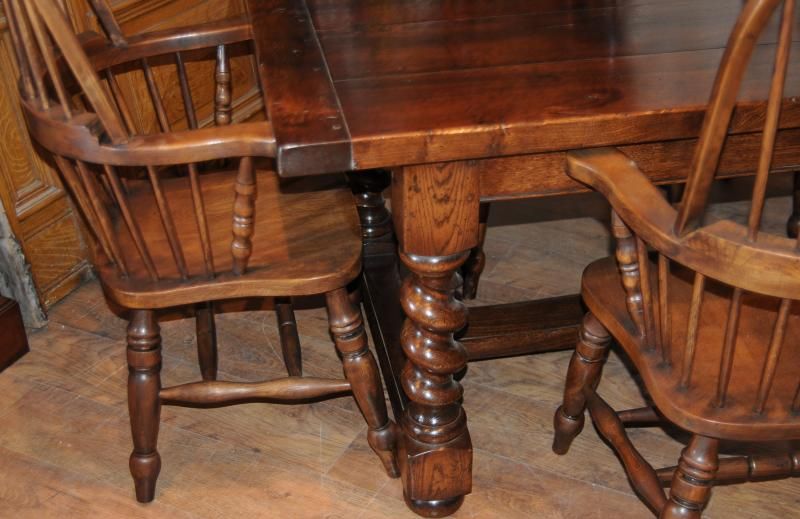 Oak Refectory Table Barley Twist Legs Tables  