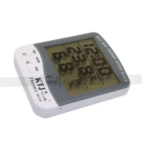 ALARM CLOCK LCD THERMOMETER HUMIDITY HYGROMETER DESK  