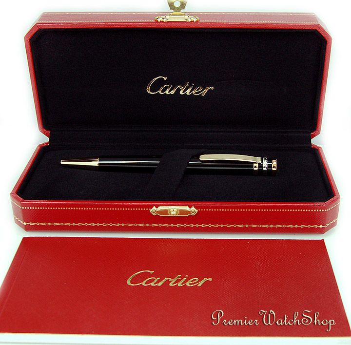 NEW TRINITY DE CARTIER BLACK/GOLD B/P PEN   ST210003  